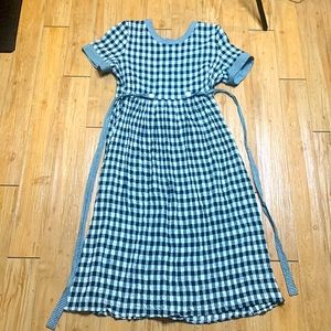 Vintage SL Petites green gingham unique dress